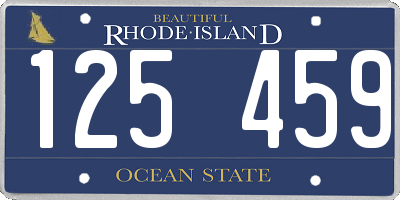 RI license plate 125459