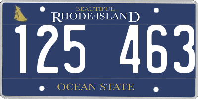 RI license plate 125463