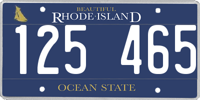RI license plate 125465