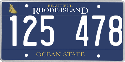 RI license plate 125478