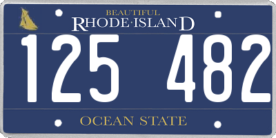 RI license plate 125482