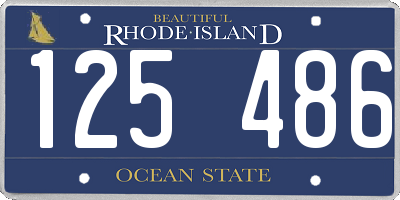RI license plate 125486
