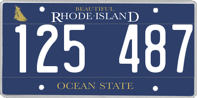 RI license plate 125487