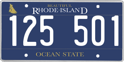 RI license plate 125501
