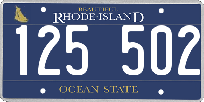 RI license plate 125502