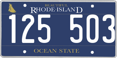 RI license plate 125503