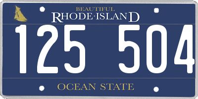 RI license plate 125504