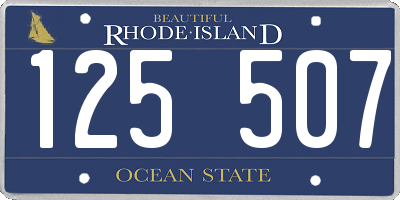 RI license plate 125507