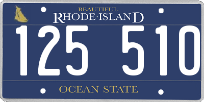 RI license plate 125510