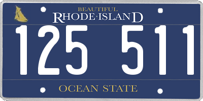 RI license plate 125511