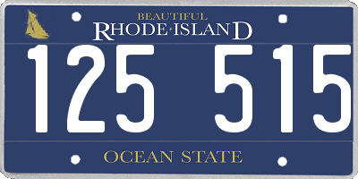 RI license plate 125515