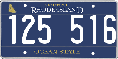RI license plate 125516