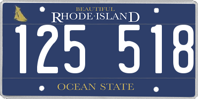 RI license plate 125518