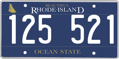 RI license plate 125521