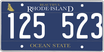 RI license plate 125523
