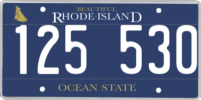 RI license plate 125530