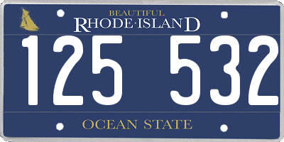 RI license plate 125532
