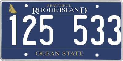 RI license plate 125533