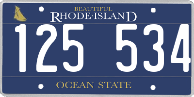 RI license plate 125534