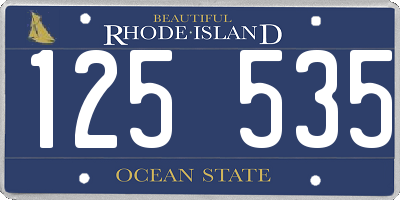 RI license plate 125535