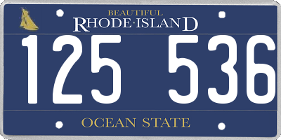 RI license plate 125536