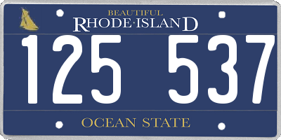 RI license plate 125537