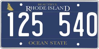 RI license plate 125540