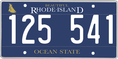 RI license plate 125541