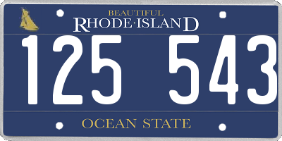 RI license plate 125543