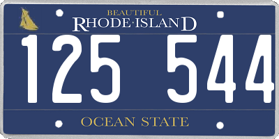 RI license plate 125544