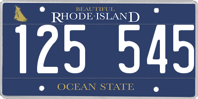 RI license plate 125545