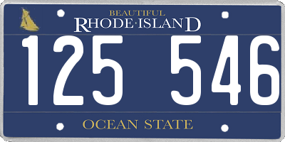 RI license plate 125546