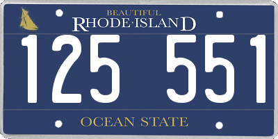 RI license plate 125551