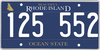 RI license plate 125552