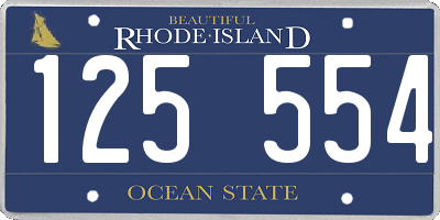 RI license plate 125554