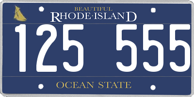 RI license plate 125555