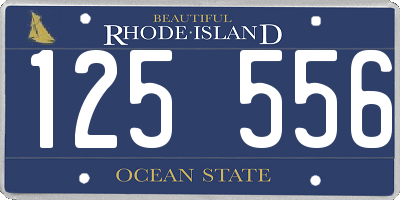 RI license plate 125556