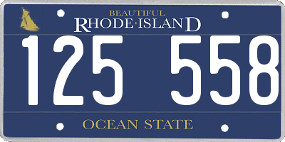 RI license plate 125558