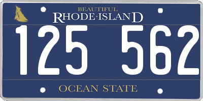 RI license plate 125562