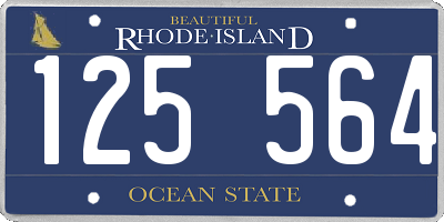 RI license plate 125564