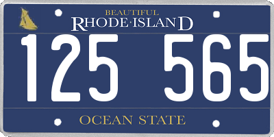 RI license plate 125565