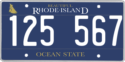 RI license plate 125567