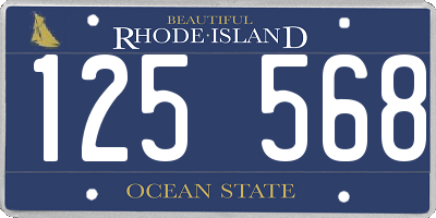 RI license plate 125568