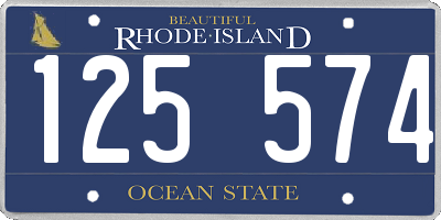 RI license plate 125574