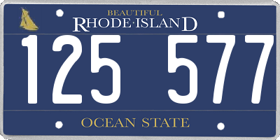 RI license plate 125577