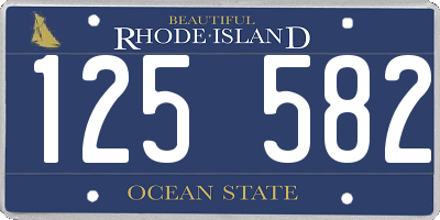 RI license plate 125582