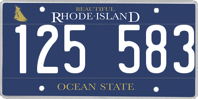 RI license plate 125583