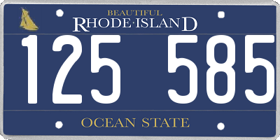 RI license plate 125585