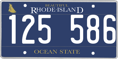 RI license plate 125586