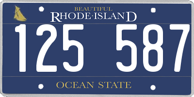 RI license plate 125587